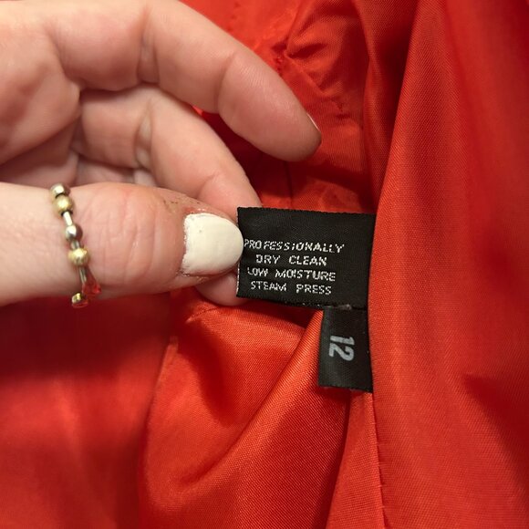 VTG Giorgio Sant' Angelo Women's 100% Wool RED Blazer One Button Silver Size‎ 12 - Picture 5 of 10